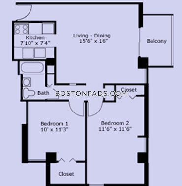 Boston - 2 Beds, 1 Baths