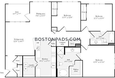 Quincy Outstanding 3 Beds 1 Bath  West Quincy - $4,071 No Fee