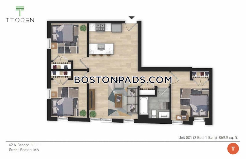 BOSTON - ALLSTON - 3 Beds, 1 Bath - Image 1