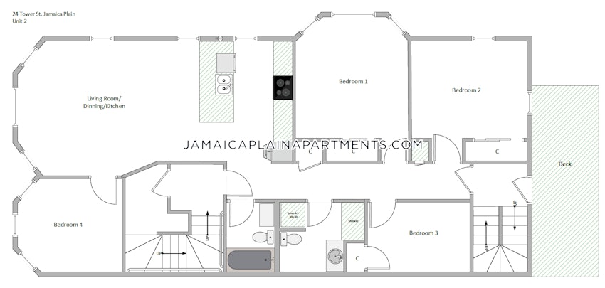 BOSTON - JAMAICA PLAIN - FOREST HILLS - 4 Beds, 2 Baths - Image 35