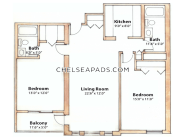 Chelsea - 2 Beds, 1 Baths