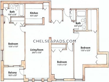 Chelsea - 3 Beds, 2 Baths