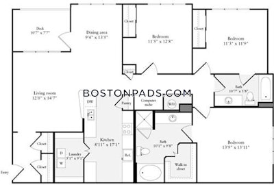 Quincy Apartment for rent 3 Bedrooms 2 Baths  West Quincy - $4,065 No Fee