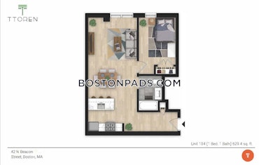 Boston - 2 Beds, 1 Baths