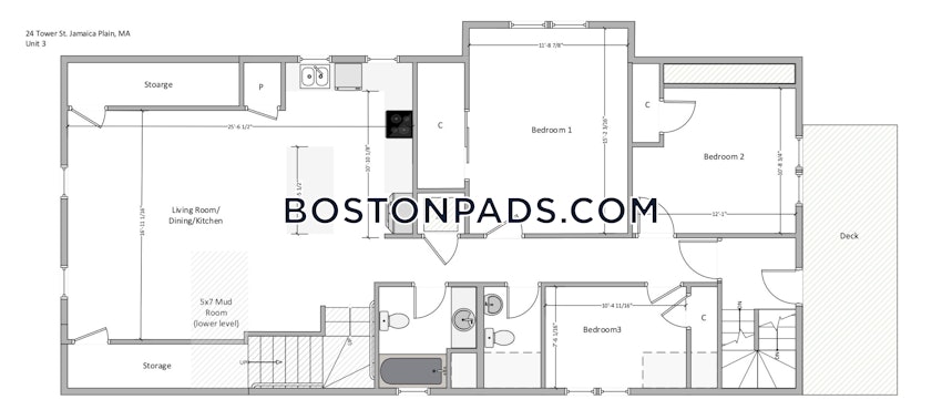 BOSTON - JAMAICA PLAIN - FOREST HILLS - 3 Beds, 1.5 Baths - Image 7